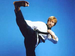 chuck norris doing kicks