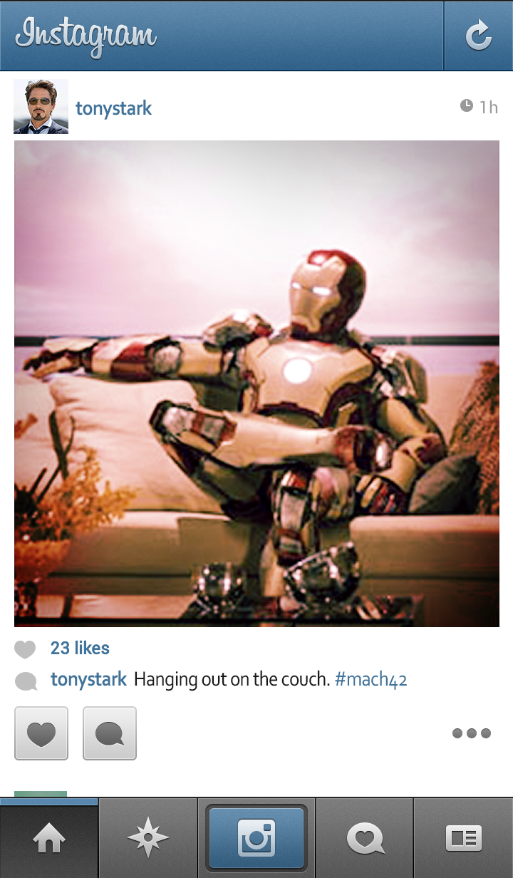 if superheroes had instagram - tony stark