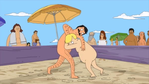 bobs-burgers-nude-beach-nudecathalon-wrestling-review-by-young-naturists-america