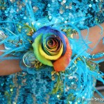 big gay rainbow prom corsage